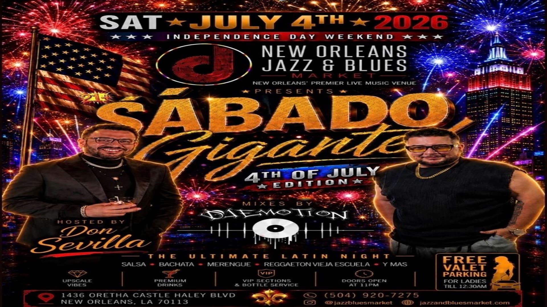 SABADO GIGENTE Hosted by Don Sevilla at New Orleans Jazz Market